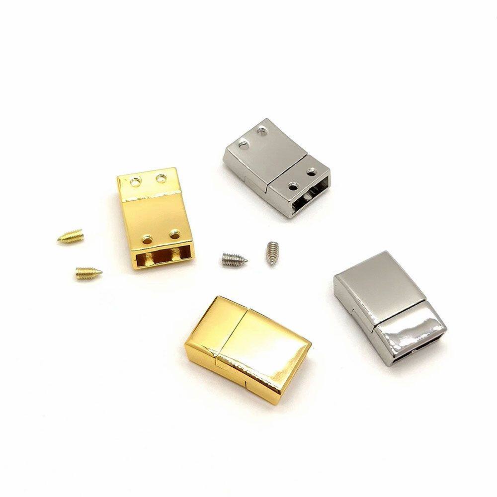 金属手工DIY手链饰品简约高档手绳磁吸扣金银双色带扣配件