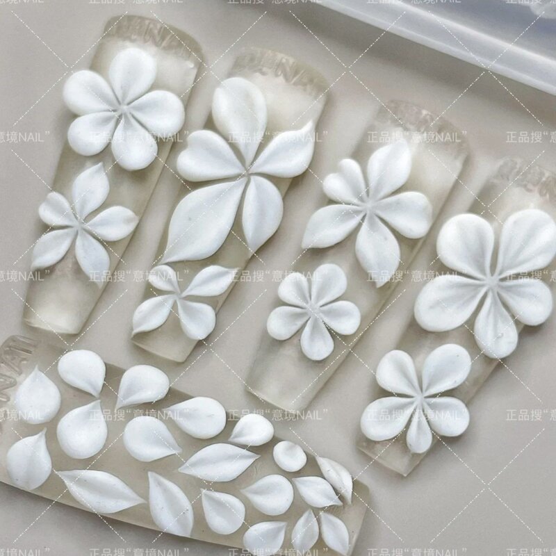 艺心一意五瓣花手雕花瓣雕花美甲立体冰花雕花模具