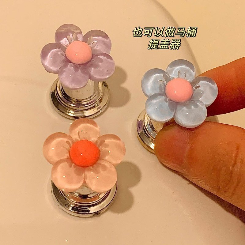 美甲专用冲水按键贴饰家用创意花朵造型马桶按压开关