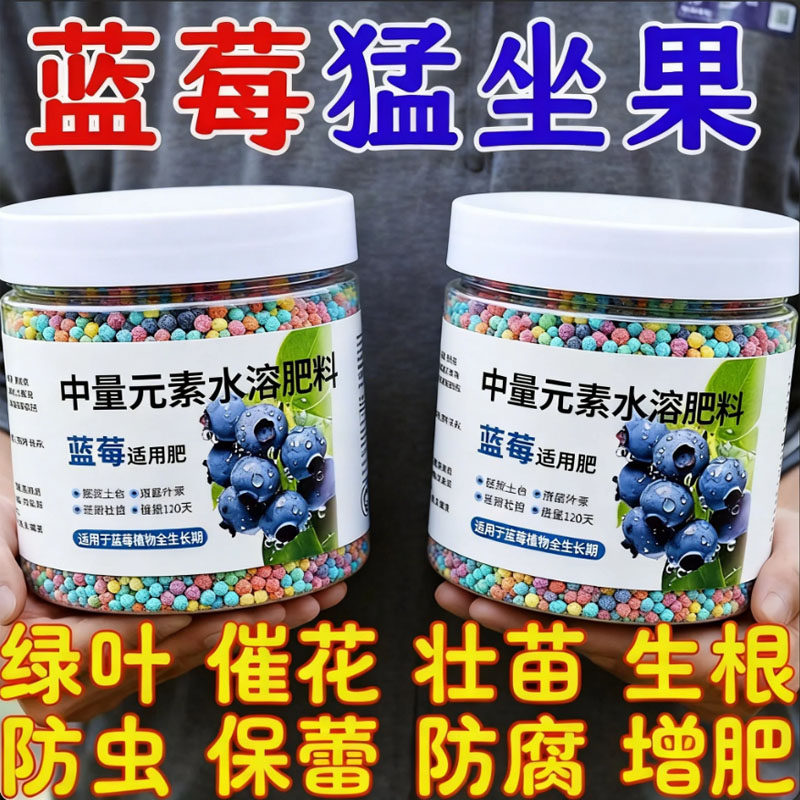 蓝莓专用肥料硫酸钾复合肥蓝莓树果苗盆栽有机肥专用土酸性缓释肥