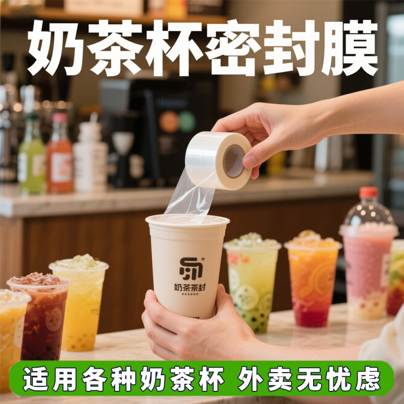奶茶防漏纸奶茶店一次性咖啡防溢纸打包封口膜垫片封杯膜外卖防漏