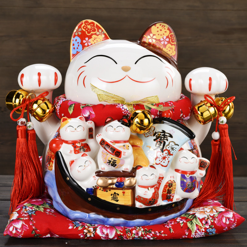 招财猫存钱罐大容量男女孩创意儿童储蓄罐陶瓷超大号家居客厅摆件