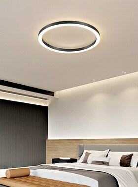 卧室灯无极黑色hled吸顶灯温馨浪漫房间客厅网红灯饰创意北欧灯具