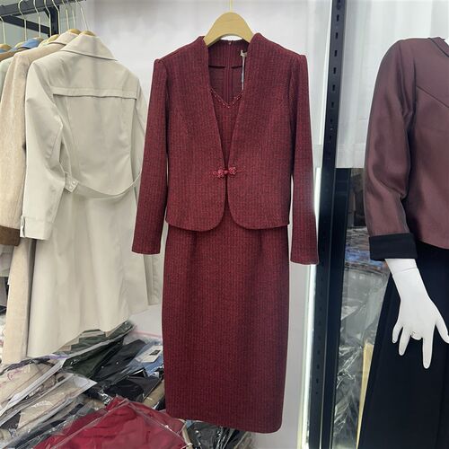 玖牧/金丽年华23B51 婚宴喜婆婆两件套裙秋冬新款婚礼服新娘敬酒
