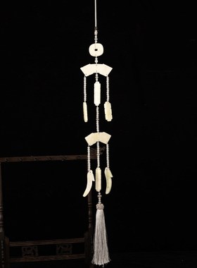 《清辞》岫玉战国袍曲裾魏晋风配饰古风玉佩汉服禁步压襟腰佩挂件