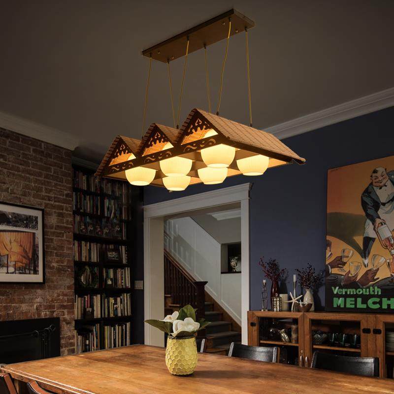 竹艺复古火锅店吊灯中式餐厅茶室饭店卡座中国风创意工业风竹编灯,家装灯饰光源,客厅吊灯,淘宝优惠券,粉丝福利购,淘宝优惠卷