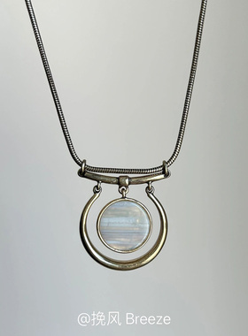 海上日初独特圆环中古项链小众设计高级感个性锁骨链2023新款