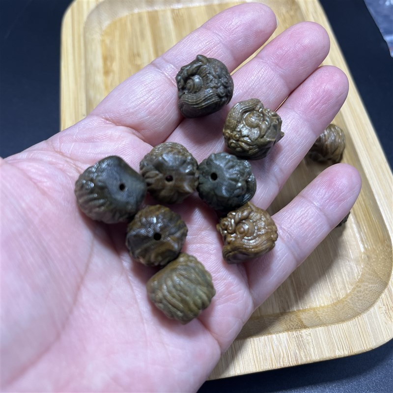 天然16mm绿檀醒师2个装配珠隔珠饰品配Q件DIY手链项链