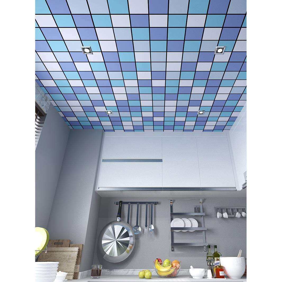天花板自粘墙贴吊顶装饰屋顶贴纸欧式加厚防水厨房卫生间pvc壁纸