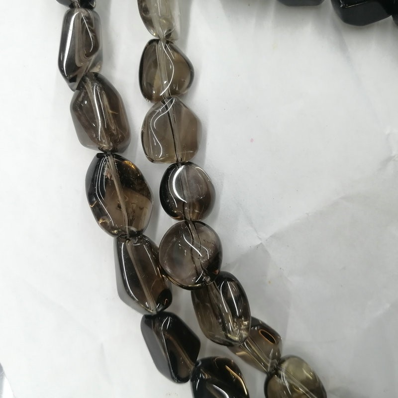 天然茶水a晶冲角随形切面散珠 不规则大中小横孔竖孔W手链项链配
