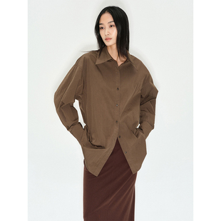 ROLLINGAGE 必入/系带调节长袖衬衫微皱肌理感廓形收腰时髦衬衫