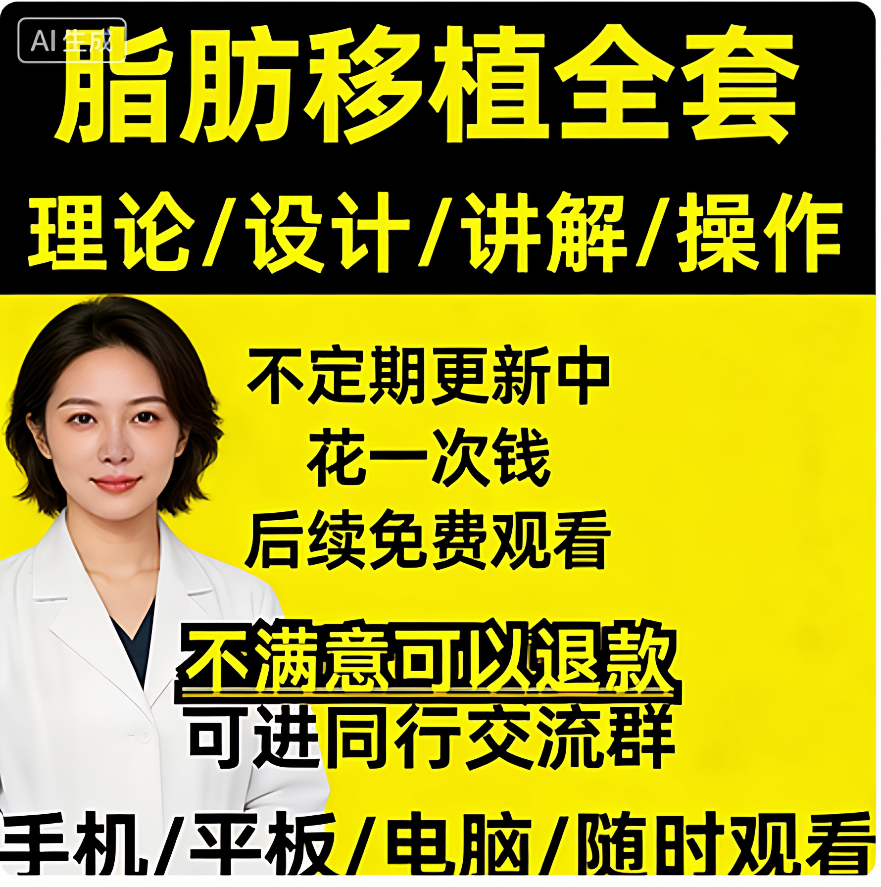 全套自体脂肪移植填充吸脂视频教程教学面部美容视频教程仅供参考
