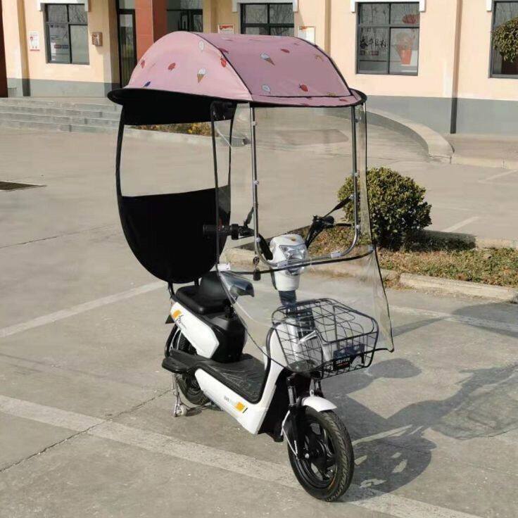 电动车雨棚前防风膜防雨雨帘带魔术贴电瓶车钢棚挡风帘子加厚防水