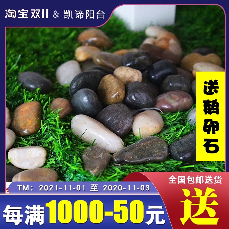 5斤装鹅卵石木桶鱼石头铺路石子园艺布景石鱼缸雨花石鹅暖石铺地