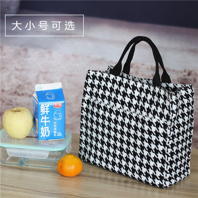 帆布饭盒手提包便当袋子上班族手拎带饭包大号外出时尚日式女网红