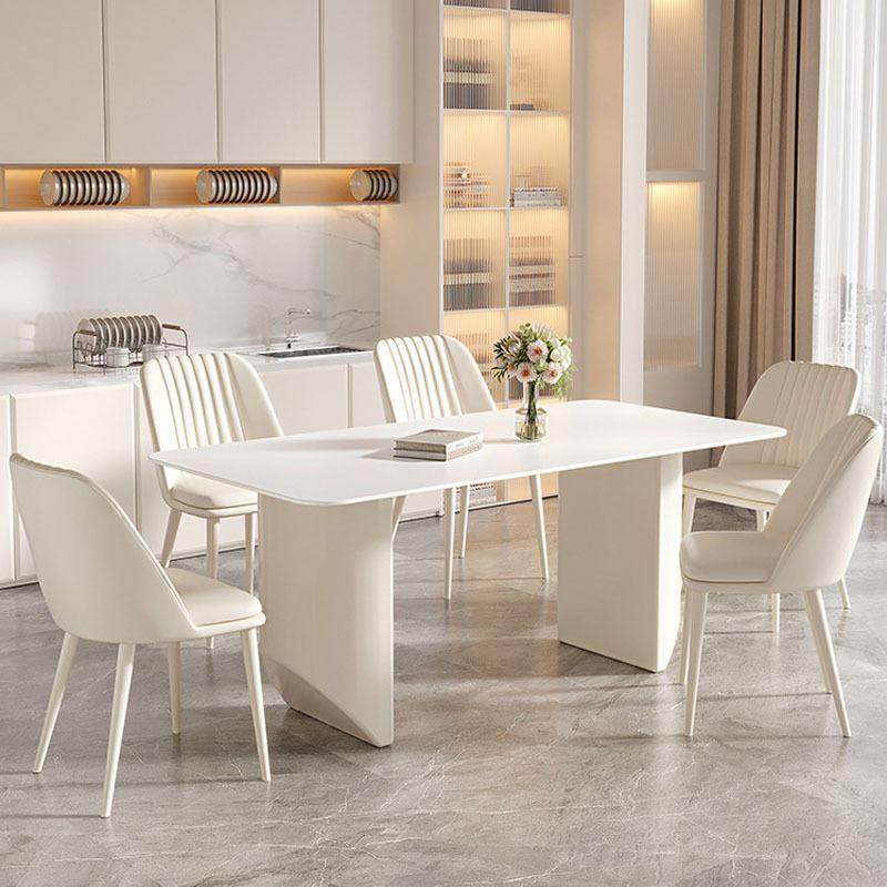 简约奶油风北欧岩板餐桌白色家用小户型餐厅客厅现代长方形式饭桌,住宅家具,实木餐桌,淘宝优惠券,粉丝福利购,淘宝优惠卷