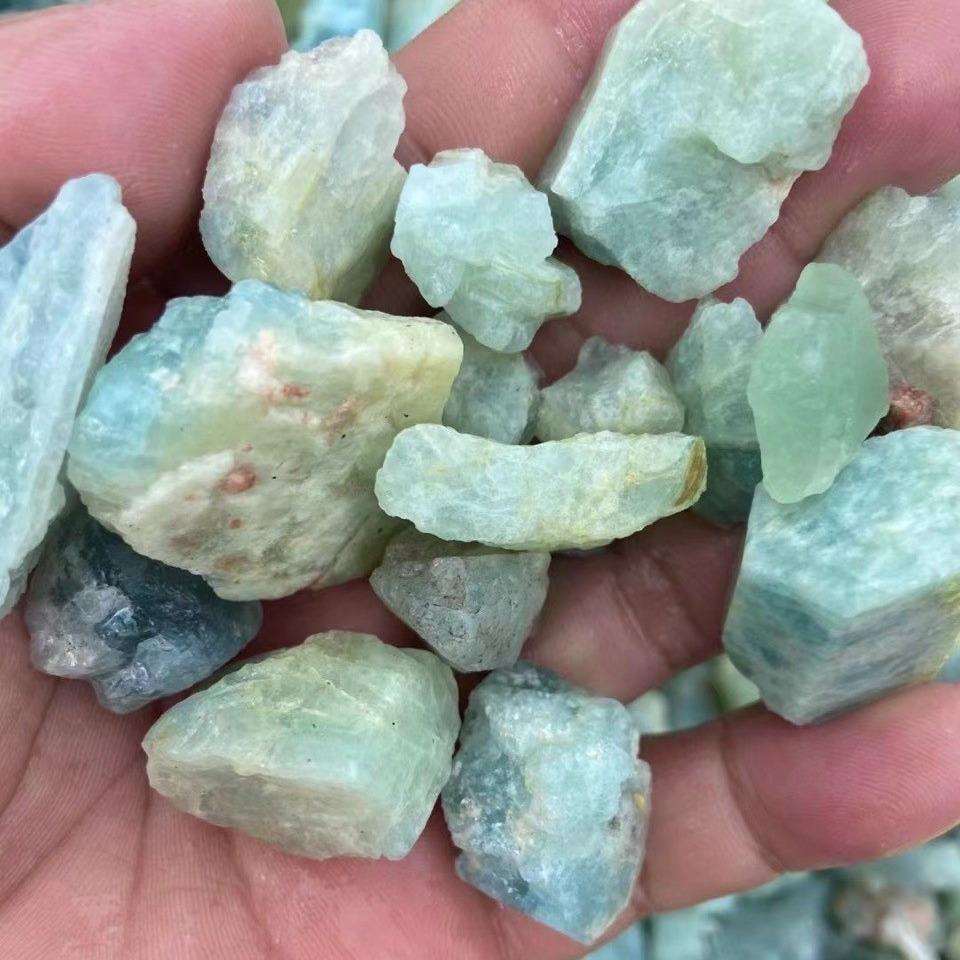 天然海蓝宝原石无灌胶