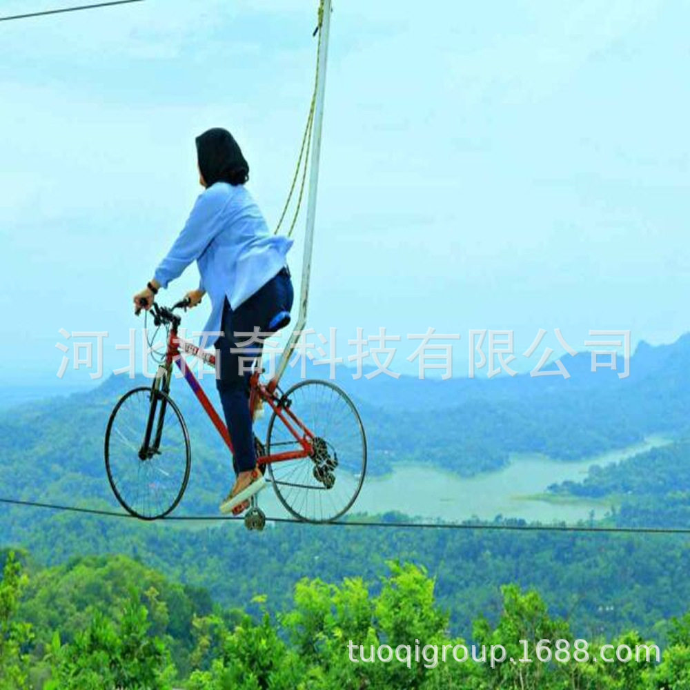 景区高空钢丝双人脚踏车