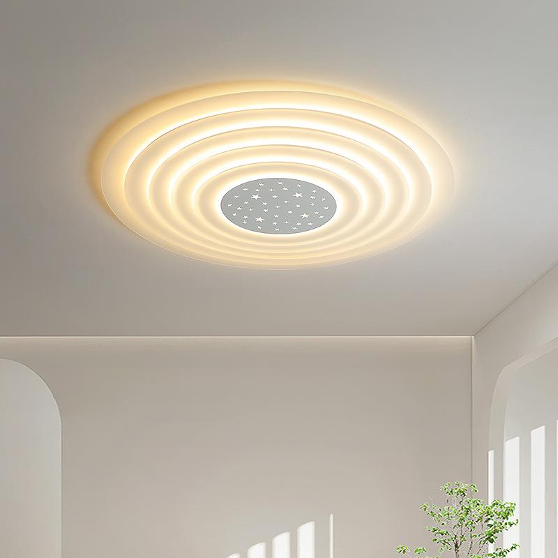 客厅灯2023年新款网红圆形繁星吸顶灯简约花瓣形调光智能灯具