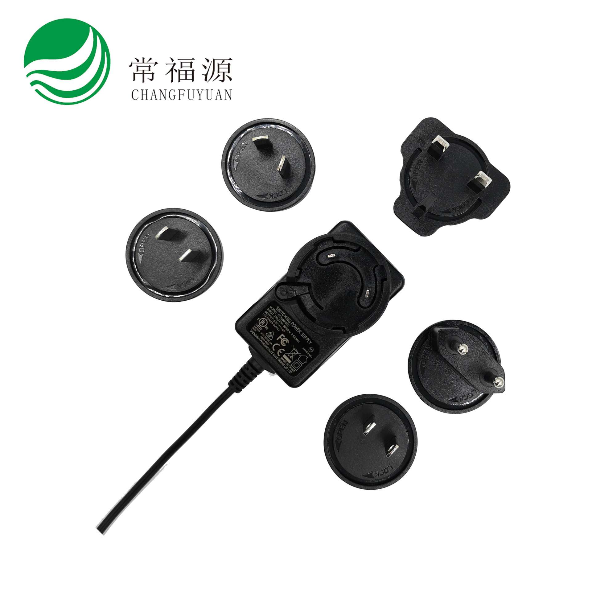 12V1.5A多国转换脚适配器UL CE PSE认证小家电5V/12V/18V适配器