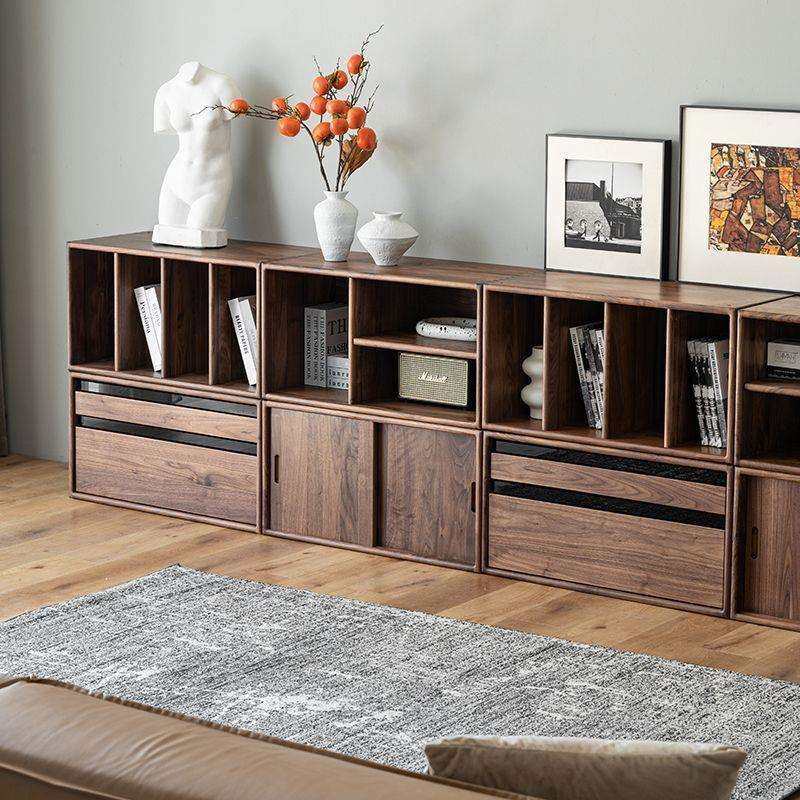 北美胡桃木色自由组合柜矮柜多功能家用实木书柜储物柜落地电视柜,纺织面料/辅料/配套,纺织机械配件,淘宝优惠券,粉丝福利购,淘宝优惠卷