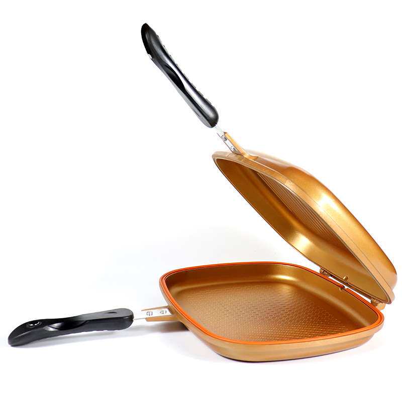 32cm36cm40cm44cm double grill fry pan铝压铸不粘锅双面烤盘