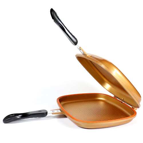 32cm36cm40cm44cm double grill fry pan铝压铸不粘锅双面烤盘