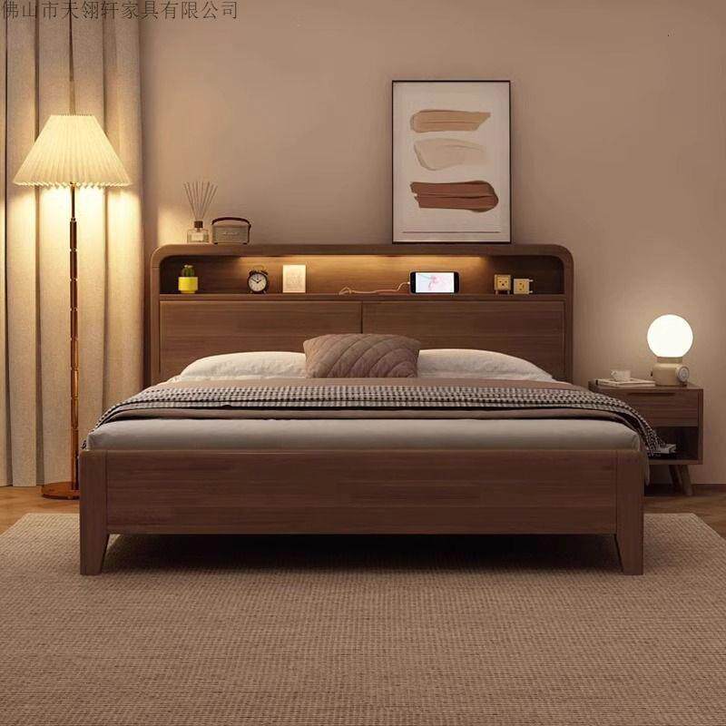 北欧全实木床纯实木现代简约1.8米1.5m1米35双人主卧室经济型婚床