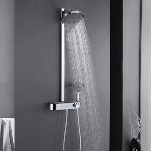 高级感轻奢一体套装简易全铜家用浴室淋浴增压大平台置物架壁挂式