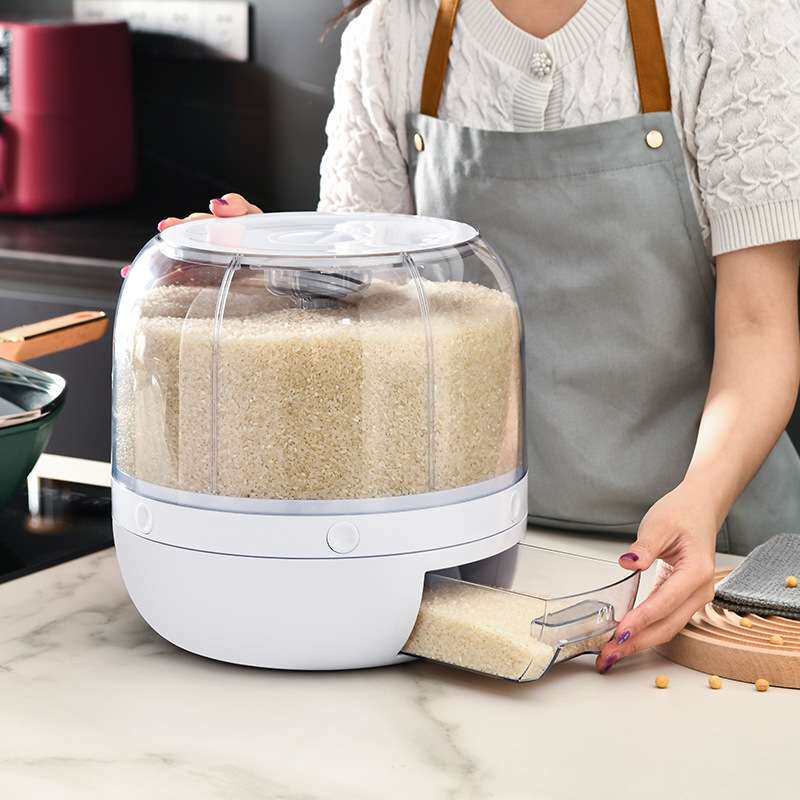 分隔五谷杂粮收纳盒旋转分格储存罐谷物粮食储米桶厨房家用杂粮罐