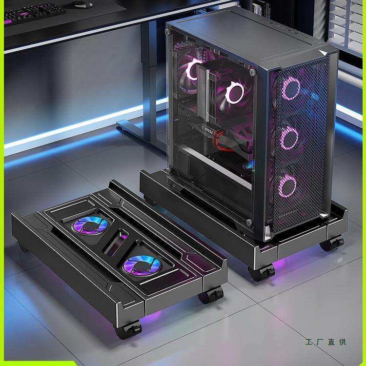 台式电脑主机托架移动机箱支架底座托盘办公室桌下增高散热置物架
