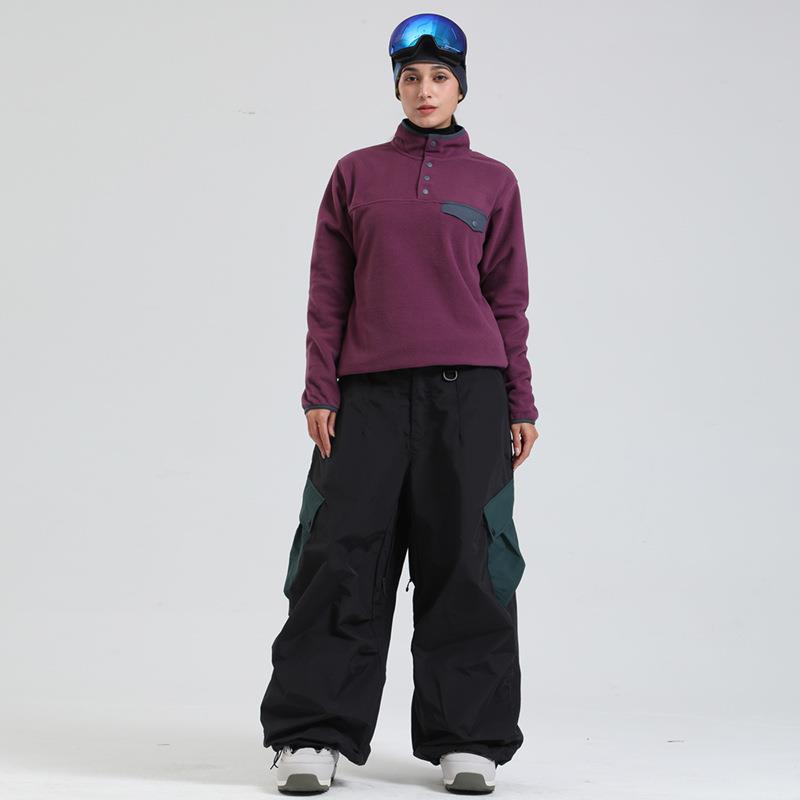 冬季新款滑雪裤女款工装宽松单板防风防水透气美式专业滑雪裤男士