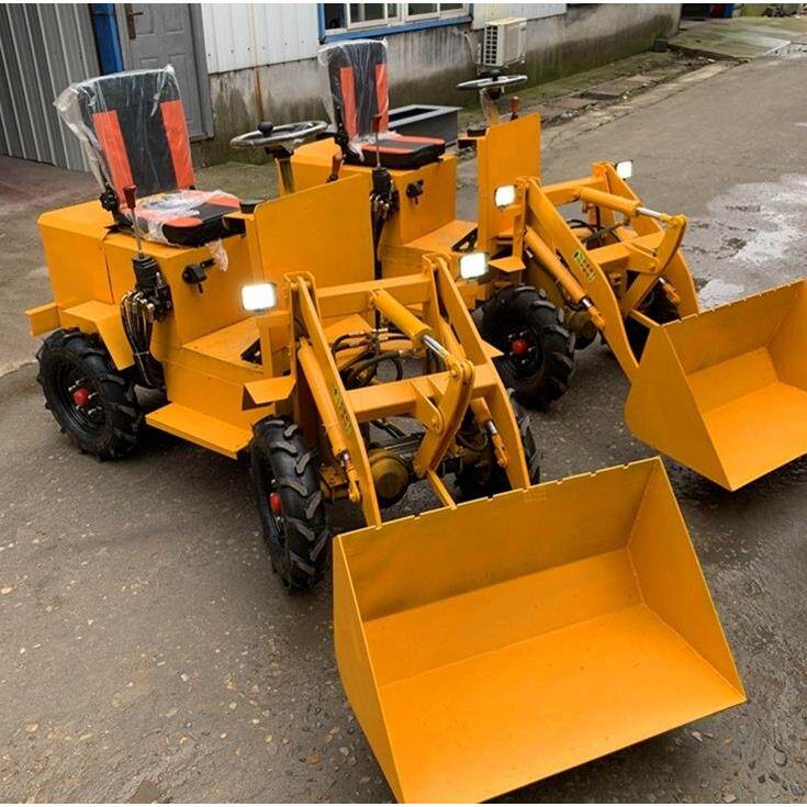 小型纯电动铲车多功能电动四驱装载机建筑工地装卸推土铲车