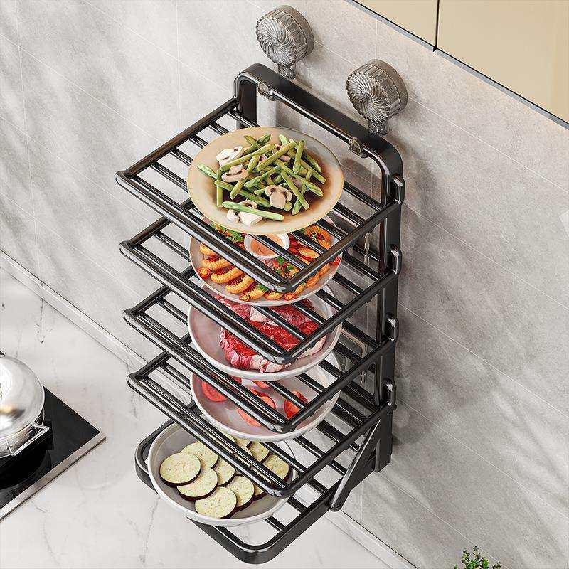 厨房备菜置物架吸盘配菜盘多功能壁挂家用多层可折叠台面放菜架子