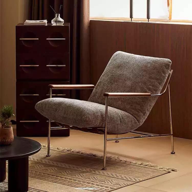 菲卡休闲卧室沙发椅设计师躺椅客厅现代轻奢可拆洗软包沙发单人椅