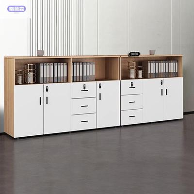 储物收纳带锁隔断边柜靠墙落地书架办公室文件柜木质矮柜资料档案