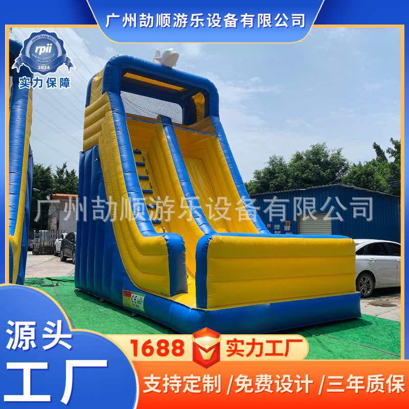 外贸中庭PVC充气跳床充气城堡滑梯游乐 充气滑梯家用