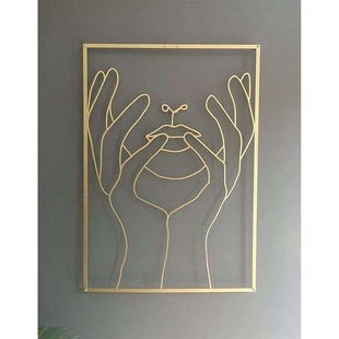 Set女性线条艺术亚克力墙面装 Gold Decor Wall 饰女性身体 Female