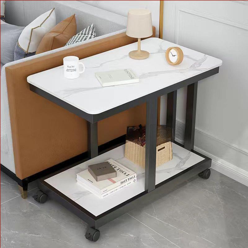 可移动小茶几带轮沙发边柜侧边柜岩板小茶桌夹缝窄边桌轻奢置物架