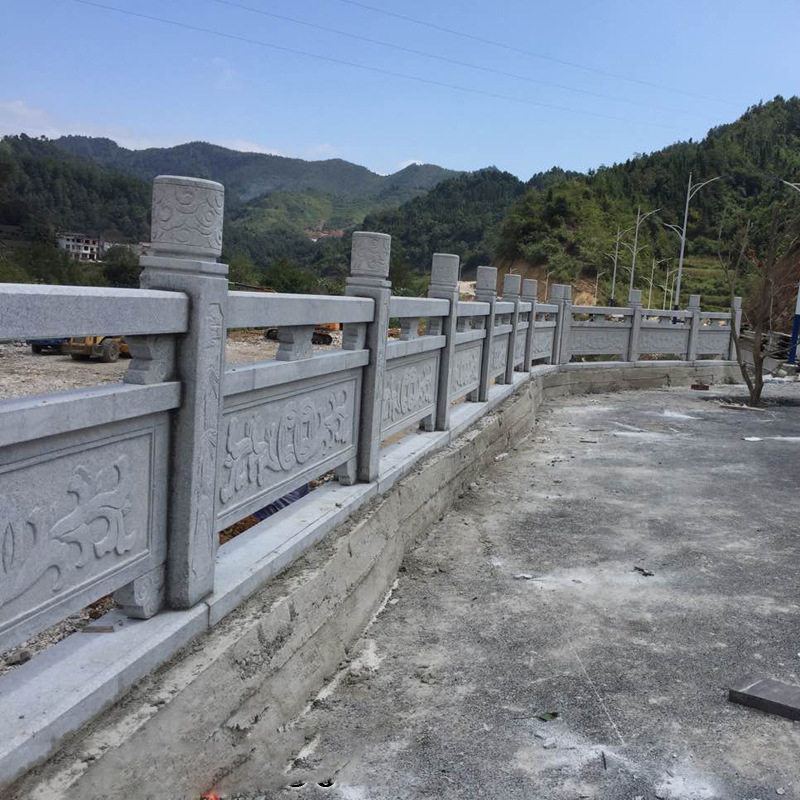芝麻灰大理石石雕桥栏杆批发
