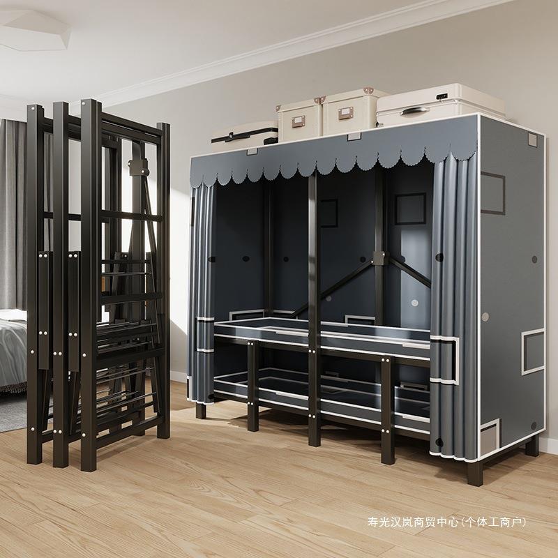 衣柜家用卧室简约现代简易布衣柜免安装可折叠大衣橱宿舍出租房用