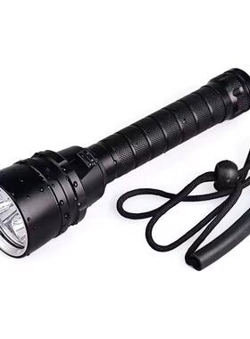 IP68铝合金潜水手电15W大功率照明潜水灯5LED水下100m专业潜水灯