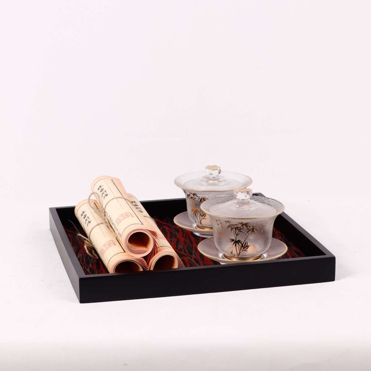 新中式博古架高档软装饰品摆件茶室设计师组合搭配套餐售楼处摆设