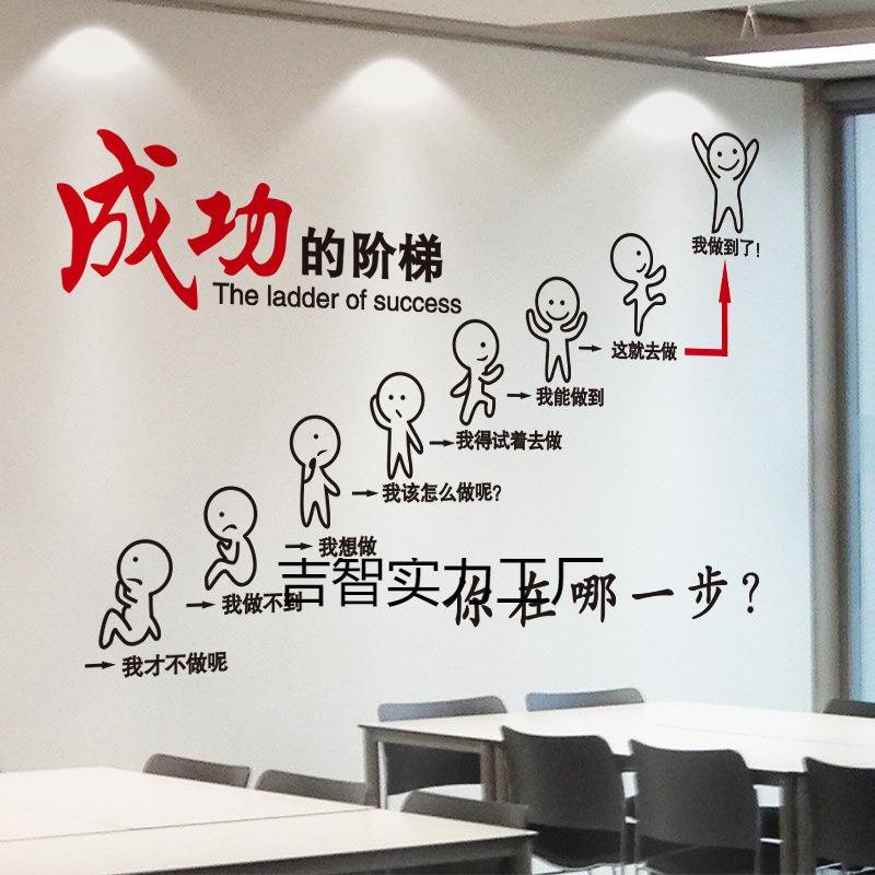公司励志墙贴纸自粘办公室企业墙画班级文化墙教室布置装饰新学期