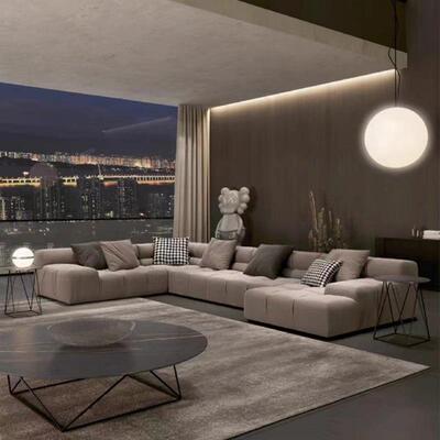 意式极简tufty奶油泡芙沙发现代别墅大平层转角贵妃移动布艺沙发