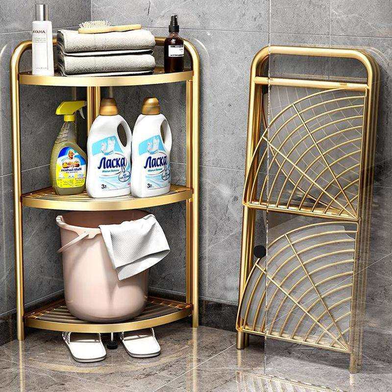浴室转角置物架免安装三角加厚落地多层厨房卫生间厕所夹缝收纳架