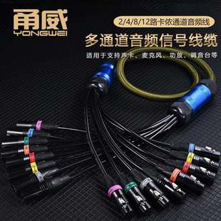 甬威2/4/8/12路卡农线多芯多通道卡侬公对母音频线舞台灯光信号线