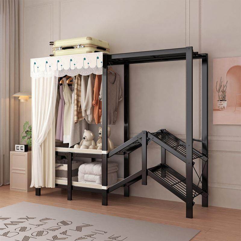 免安装折叠式衣柜全钢架加厚钢管加粗加固拉链闭防尘卧室外贸