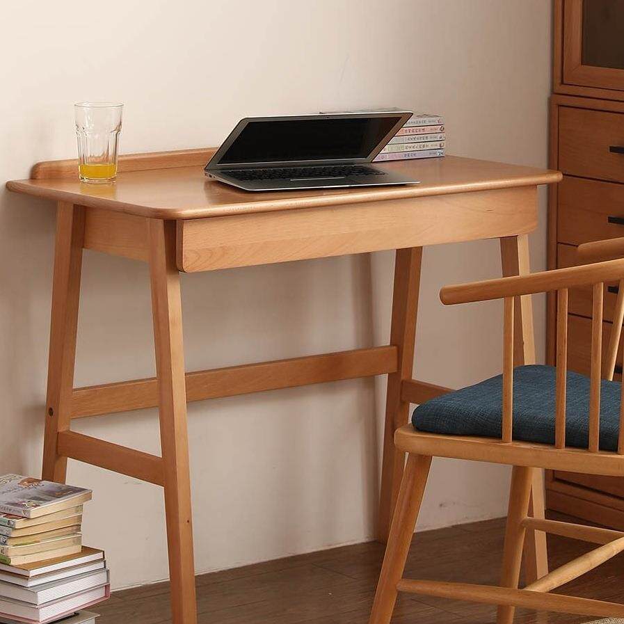 实木小书桌榉木电脑桌儿童学习桌床边北欧卧室简约家用学生桌子