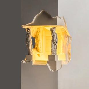 法式石膏灯嵌入式走廊内嵌墙壁灯感应宫殿壁龛灯设计师墙角壁灯